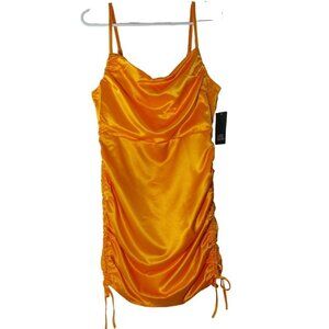 Wild Fable, short polyester dress, adjustable, orange color for women, size M.